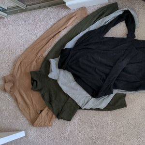 Grey- Merino wool blend lightweight turtleneck